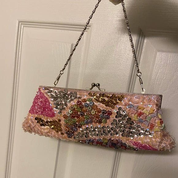Pink Sequin Mini Clutch Bag - Picture 6 of 14